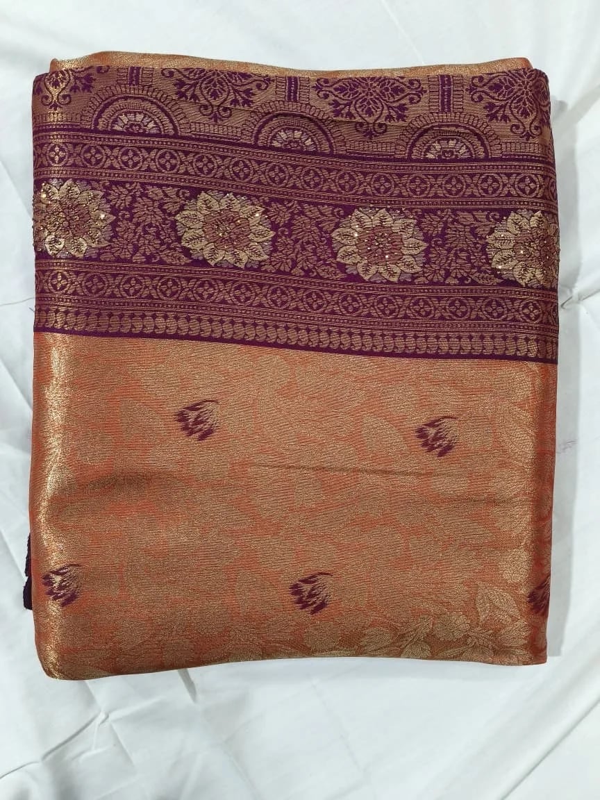 South Indian Kath Padar Saree, Kesari